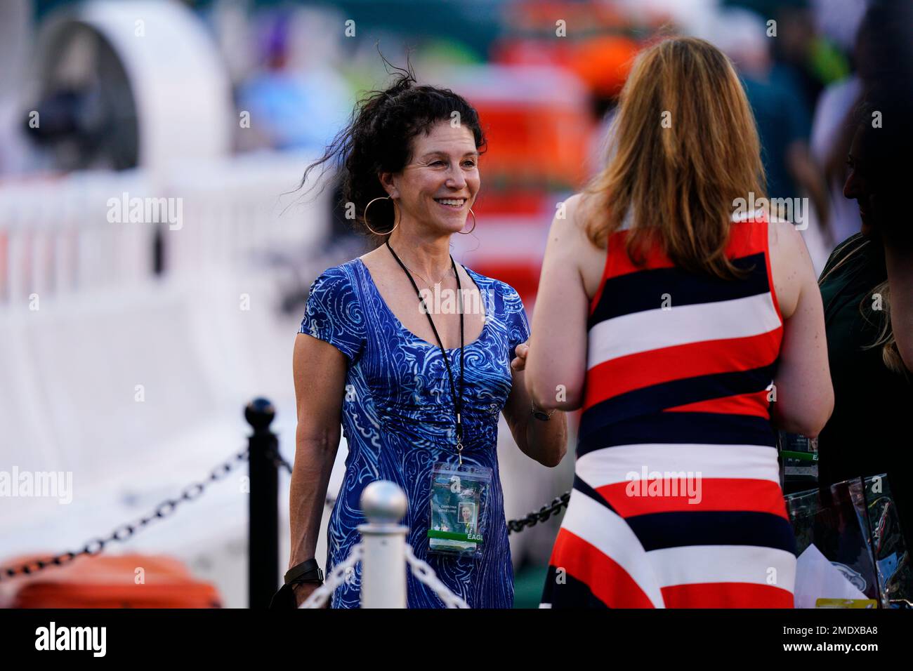 Philadelphia Eagles minority owner Christina Weiss- Lurie before a preseason NFL football game against the Pittsburgh Steelers Thursday, Aug. 12, 2021, in Philadelphia, (AP Photo/Chris Szagola) Banque D'Images