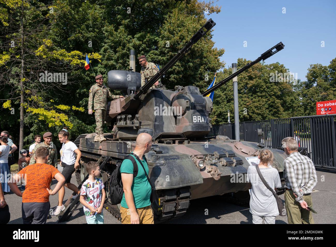 Varsovie, Pologne - 14 août 2022 - GEPARD (Cheetah) blindé, pistolet anti-avion allemand tout temps (SPAAG) à l'armée polonaise de jour Banque D'Images