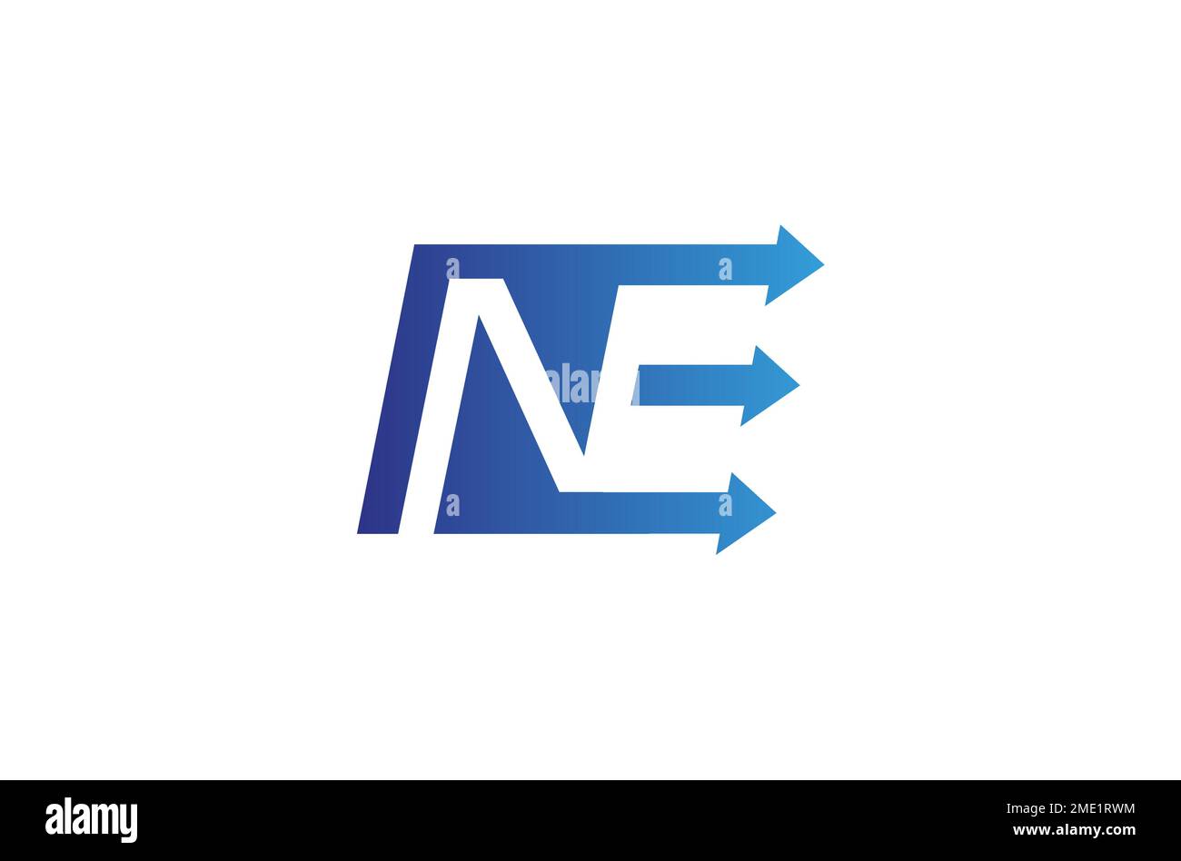 Creative N lettre E flèches logo Vector design icône symbole illustration Illustration de Vecteur