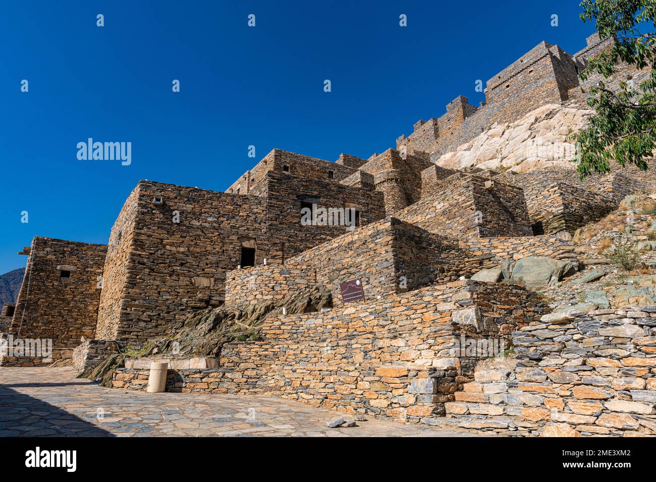 Arabie Saoudite, Al Makhwah, Zee Ain, ancien village construit au sommet de la montagne Blanche Banque D'Images