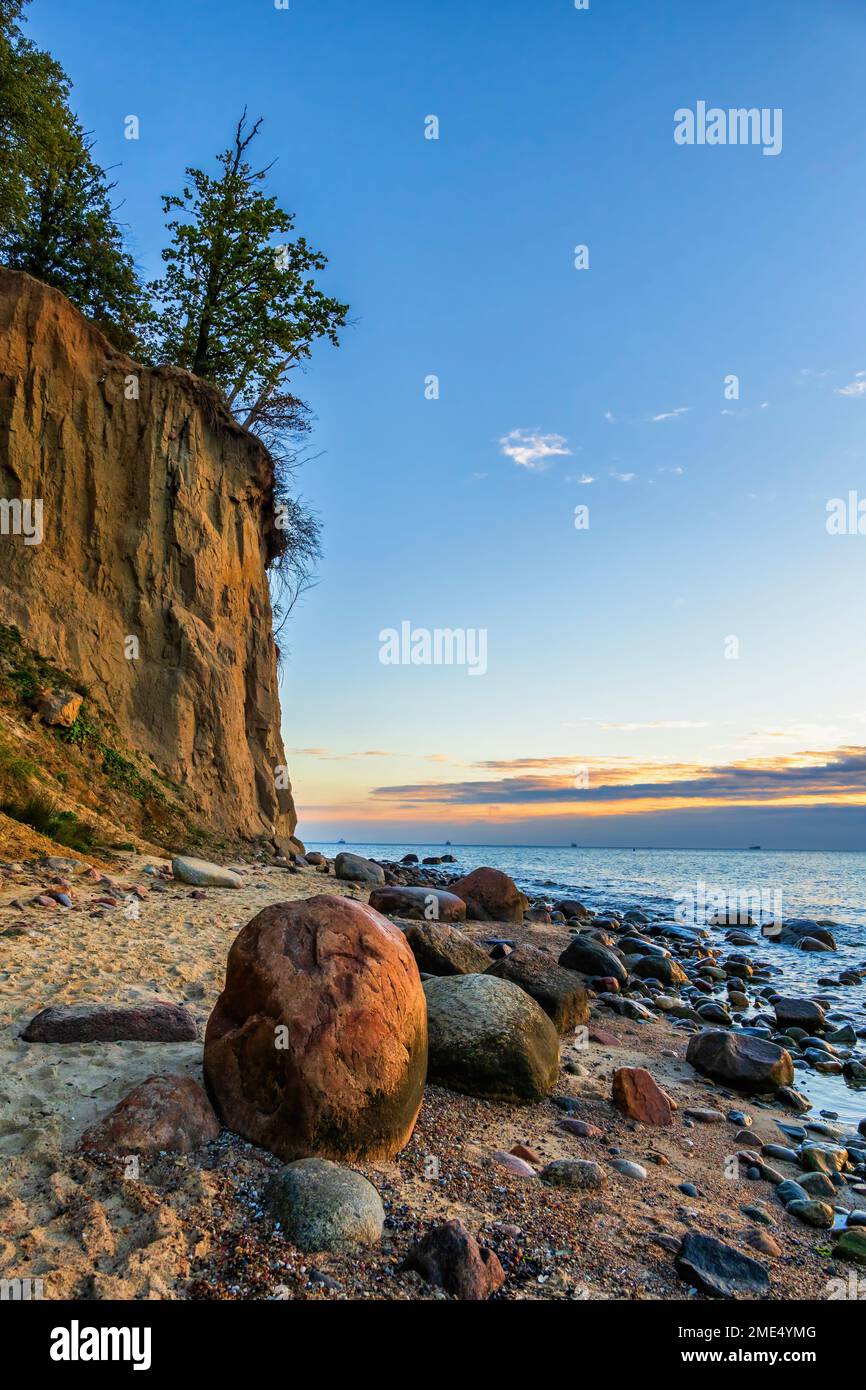 Pologne, Pomerania, Gdynia, Orlobo Cliff à l'aube Banque D'Images