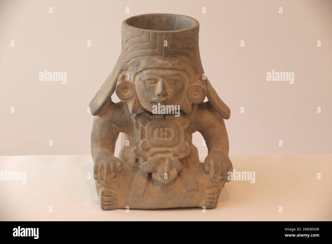 Monte Album, ancien navire Zapotec, emprunt d'identité de Dieu de maïs, 200 AD Banque D'Images