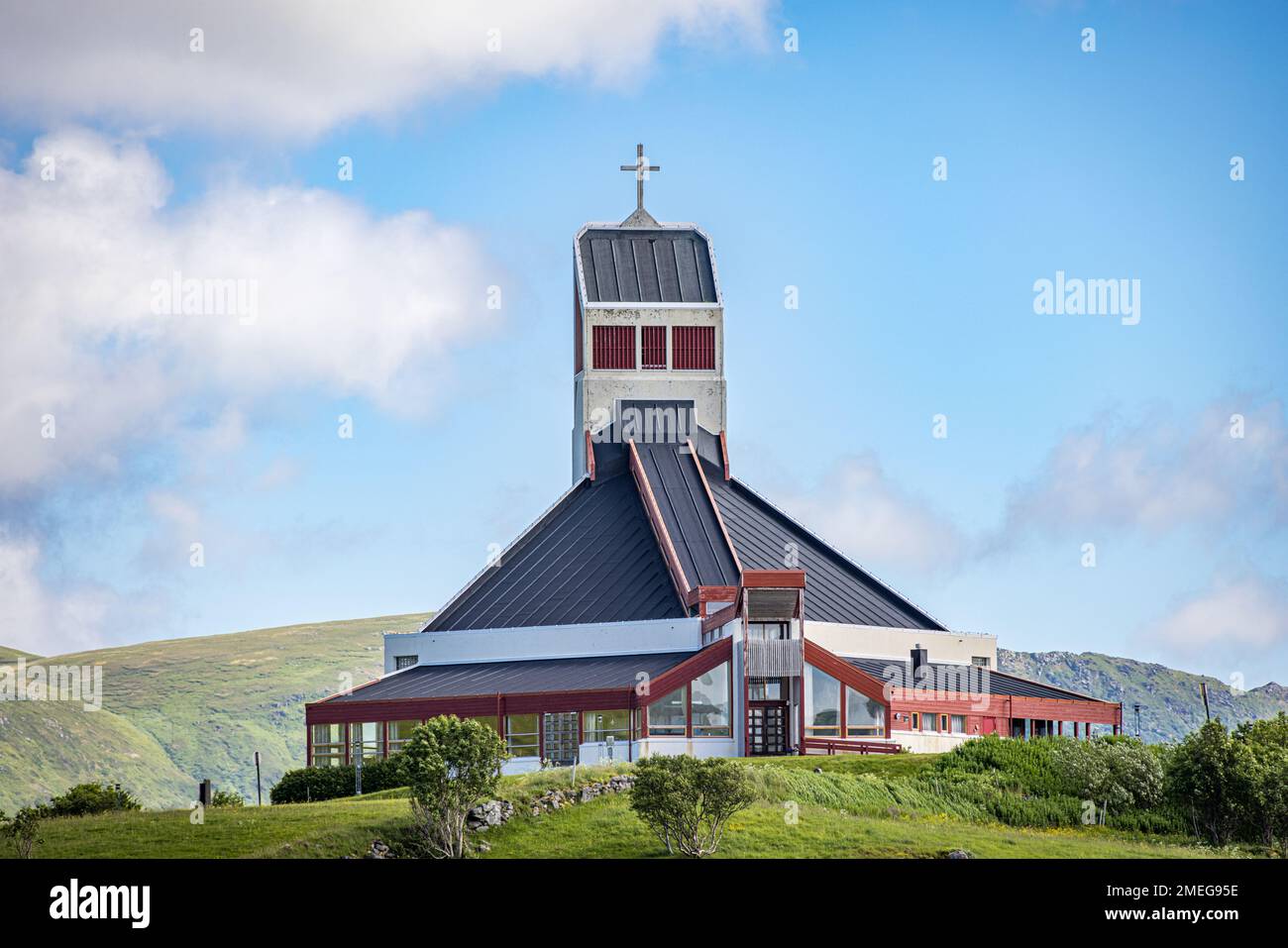 Borge Church (Borge Kirke), Vestvågøya, îles Lofoten, Nordland, Norvège Banque D'Images