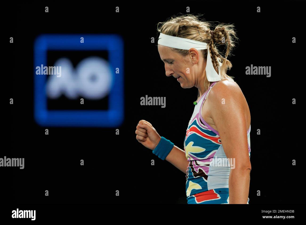 Melbourne, Australie. 24th janvier 2023. Melbourne Park 24/1/2023. Victoria AZARENKA (BLR) en action pendant les quarts de finale de l'Open d'Australie de 2023. Corleve/Alay Live News crédit: Corleve/Alay Live News Banque D'Images