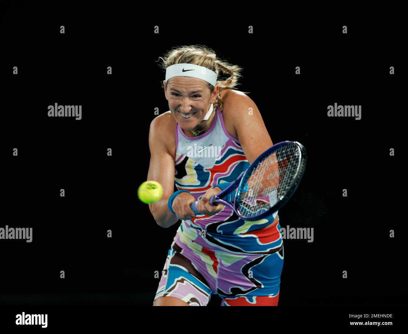 Melbourne, Australie. 24th janvier 2023. Melbourne Park 24/1/2023. Victoria AZARENKA (BLR) en action pendant les quarts de finale de l'Open d'Australie de 2023. Corleve/Alay Live News crédit: Corleve/Alay Live News Banque D'Images
