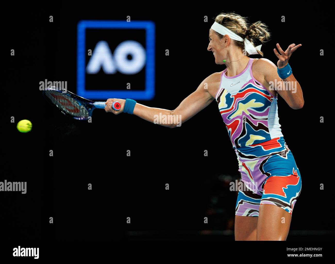 Melbourne, Australie. 24th janvier 2023. Melbourne Park 24/1/2023. Victoria AZARENKA (BLR) en action pendant les quarts de finale de l'Open d'Australie de 2023. Corleve/Alay Live News crédit: Corleve/Alay Live News Banque D'Images