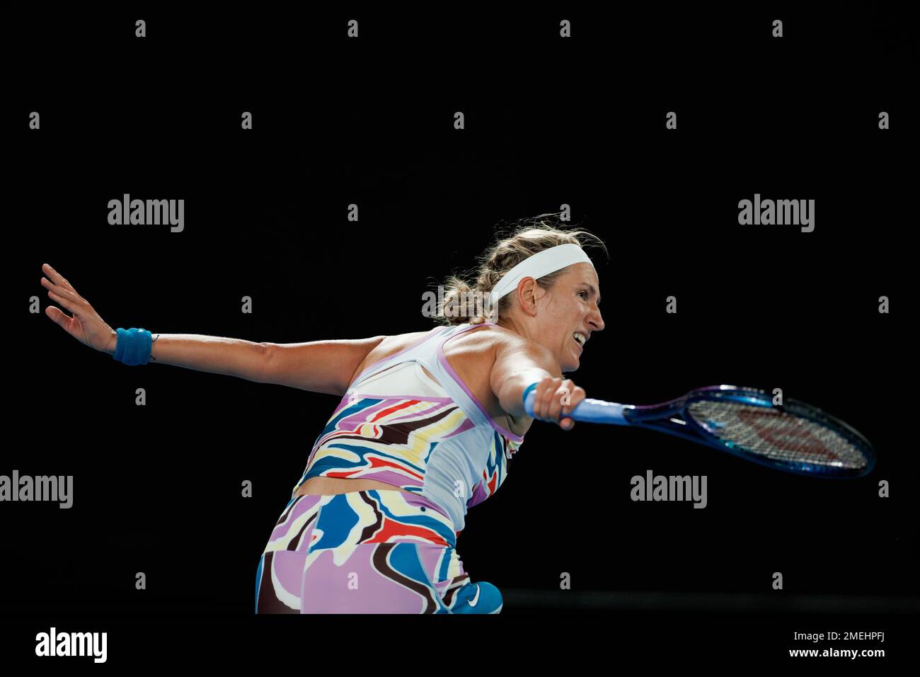 Melbourne, Australie. 24th janvier 2023. Melbourne Park 24/1/2023. Victoria AZARENKA (BLR) en action pendant les quarts de finale de l'Open d'Australie de 2023. Corleve/Alay Live News crédit: Corleve/Alay Live News Banque D'Images