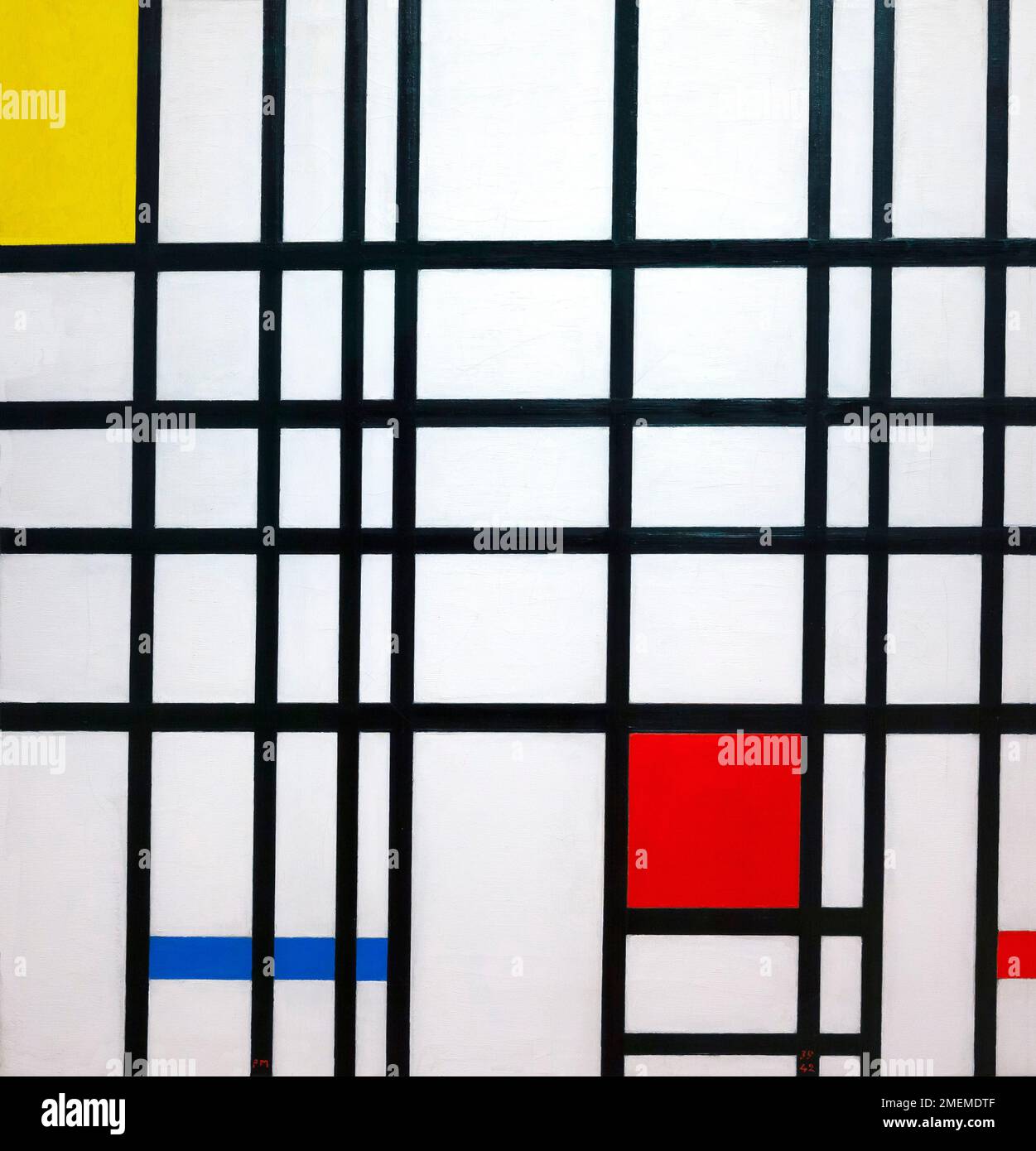 Composition avec jaune, bleu et rouge, Piet Mondrian, 1937-1942, Banque D'Images