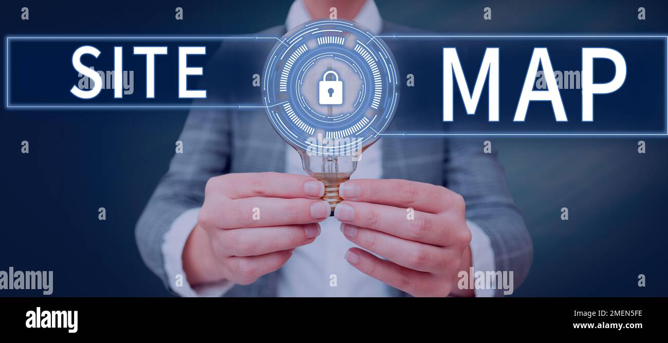 Affiche affichant le plan du site. Vitrine d'affaires conçue pour aider les utilisateurs et les moteurs de recherche à naviguer sur le site Banque D'Images