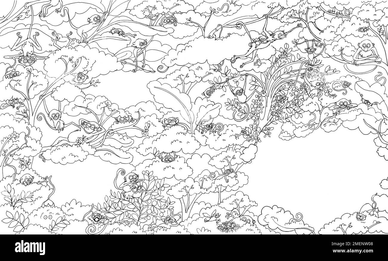 Singes dans les arbres Banque D'Images