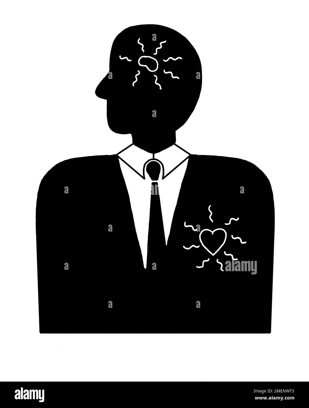 Illustration en noir et blanc d'une figure illustrant la croyance de Bakunin selon laquelle l'homme privilégié est dépravé d'intelligence et de cœur Banque D'Images