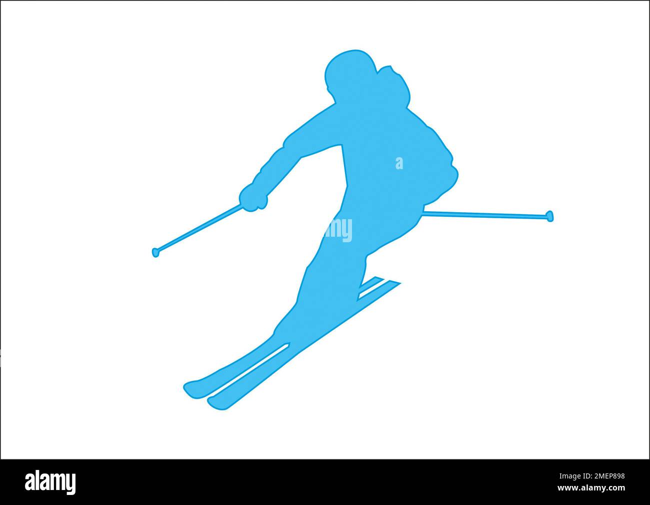 Silhouette skieur Banque D'Images