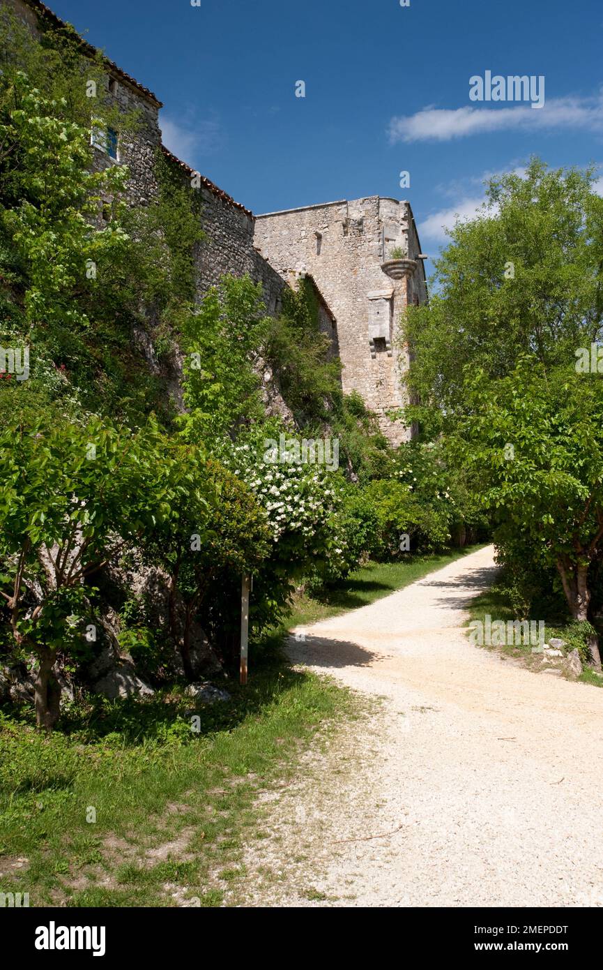France, Rhône-Alpes, Ardèche, Labastide-de-Virac, Château des Roure Banque D'Images