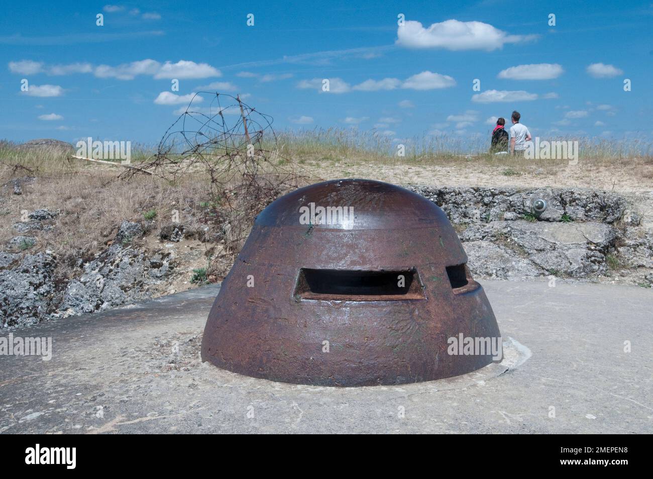 France, Lorraine, Meuse, Verdun, champs de bataille de la première Guerre mondiale, fort Douaumont, tourelle fortifiée Banque D'Images