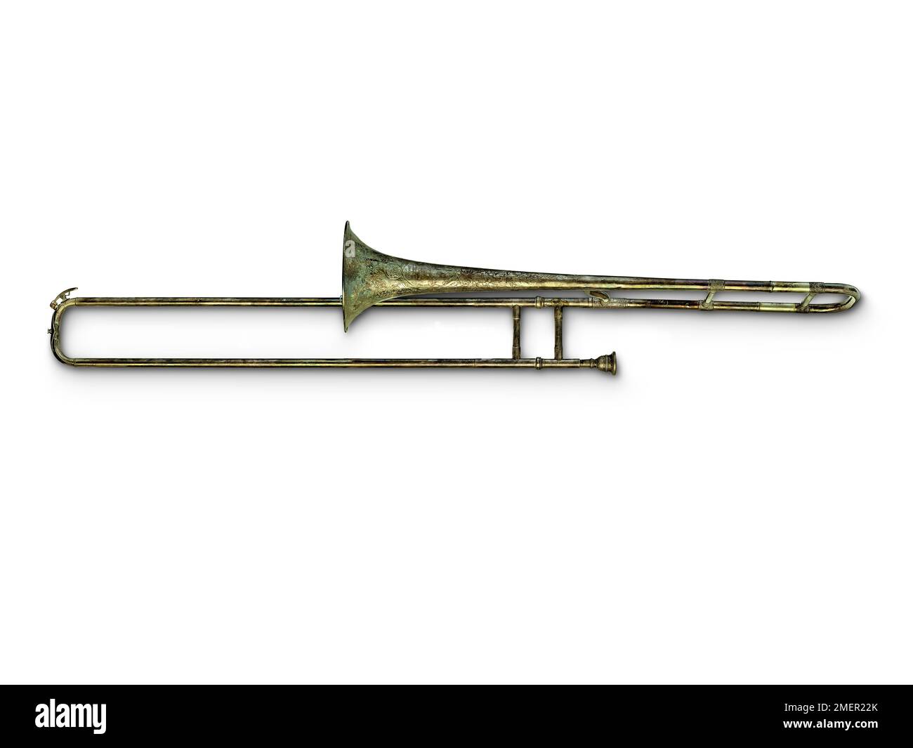 Trombone de glissement ténor en BB, fabriqué par Joseph Higham, Manchester, Angleterre, 19th siècle Banque D'Images