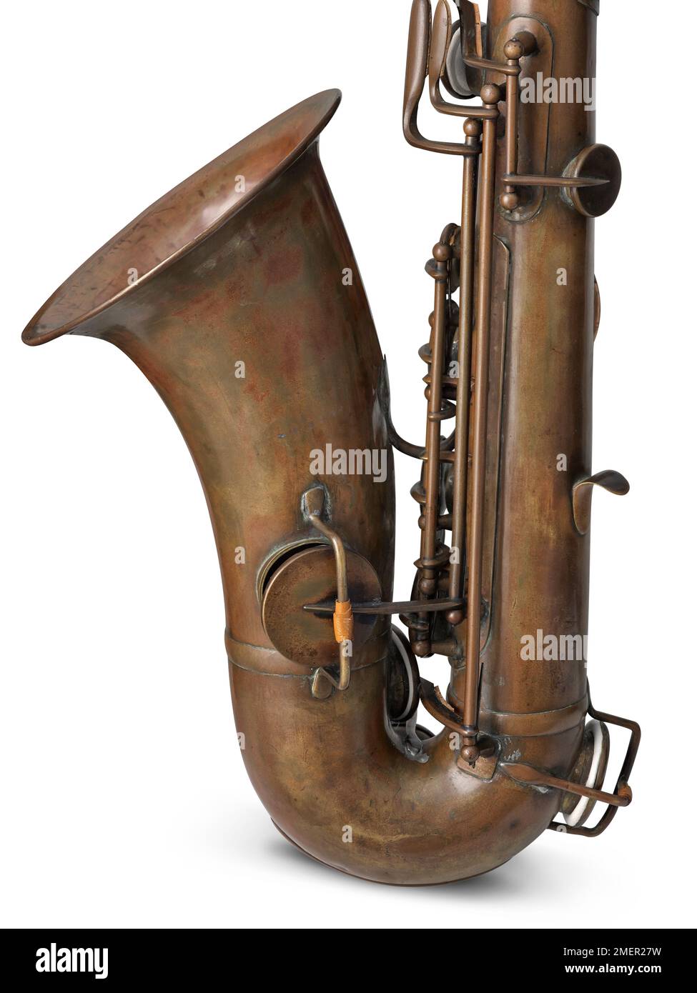 e saxophone alto plat, fabriqué par Adolphe Sax, Paris, France, vers 1859 Banque D'Images