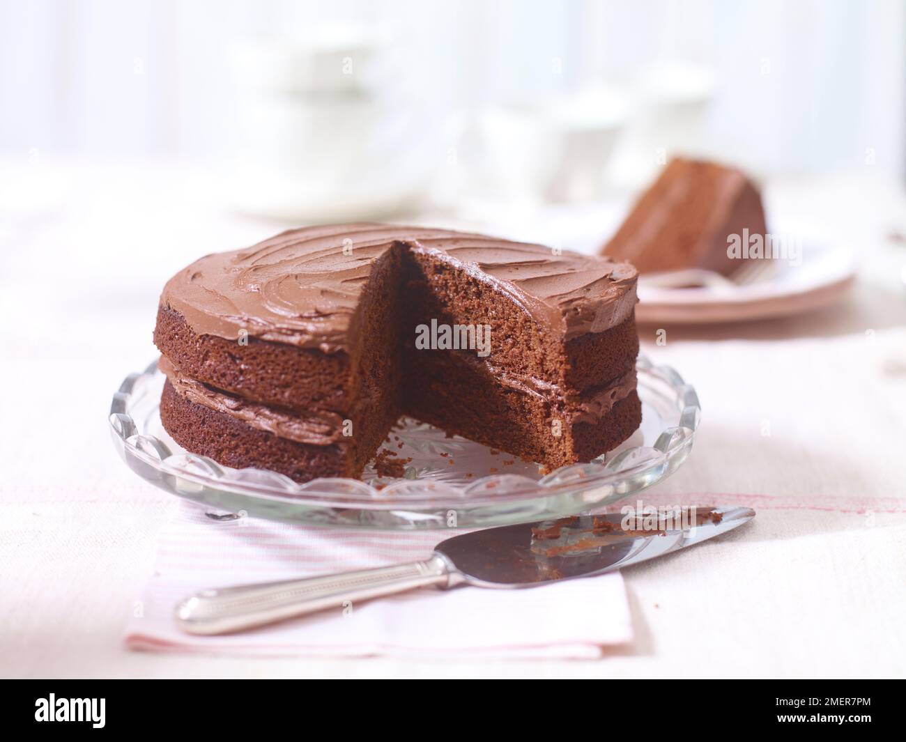 Gâteau fondant au chocolat Banque D'Images