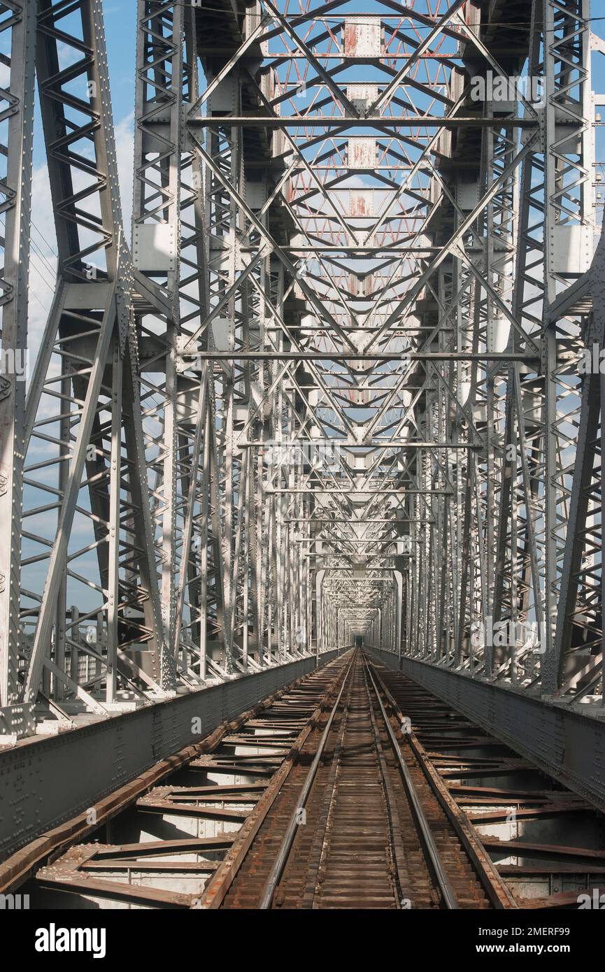 Myanmar, Mandalay, Inwa (Ava) Pont sur la rivière Irrawaddy Banque D'Images