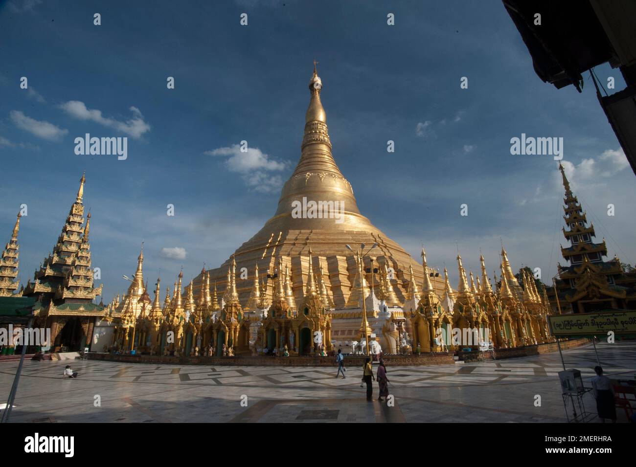 Myanmar, Yangon, Shwedagon Paya, point de vue général Banque D'Images