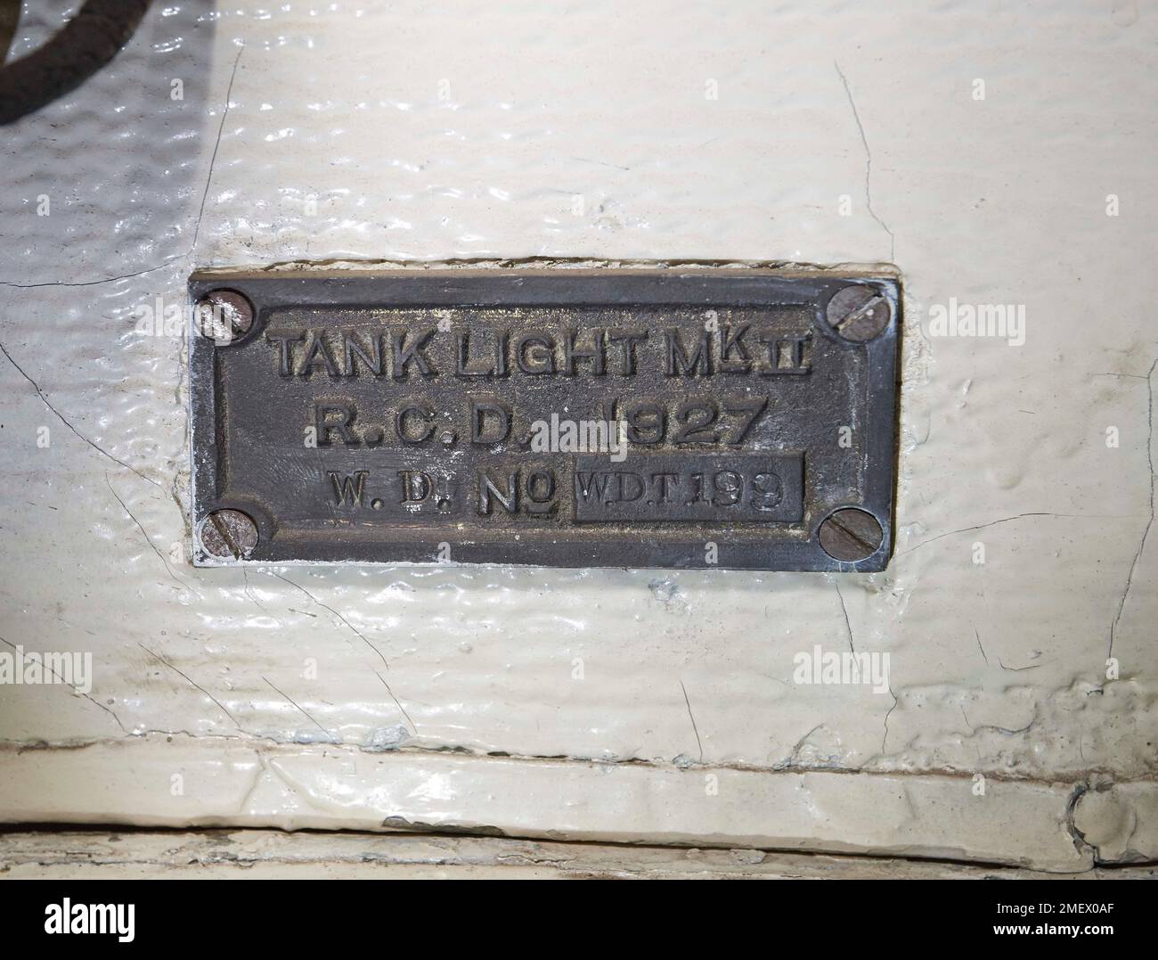 Vickers Medium Mark I, plaque du fabricant Banque D'Images