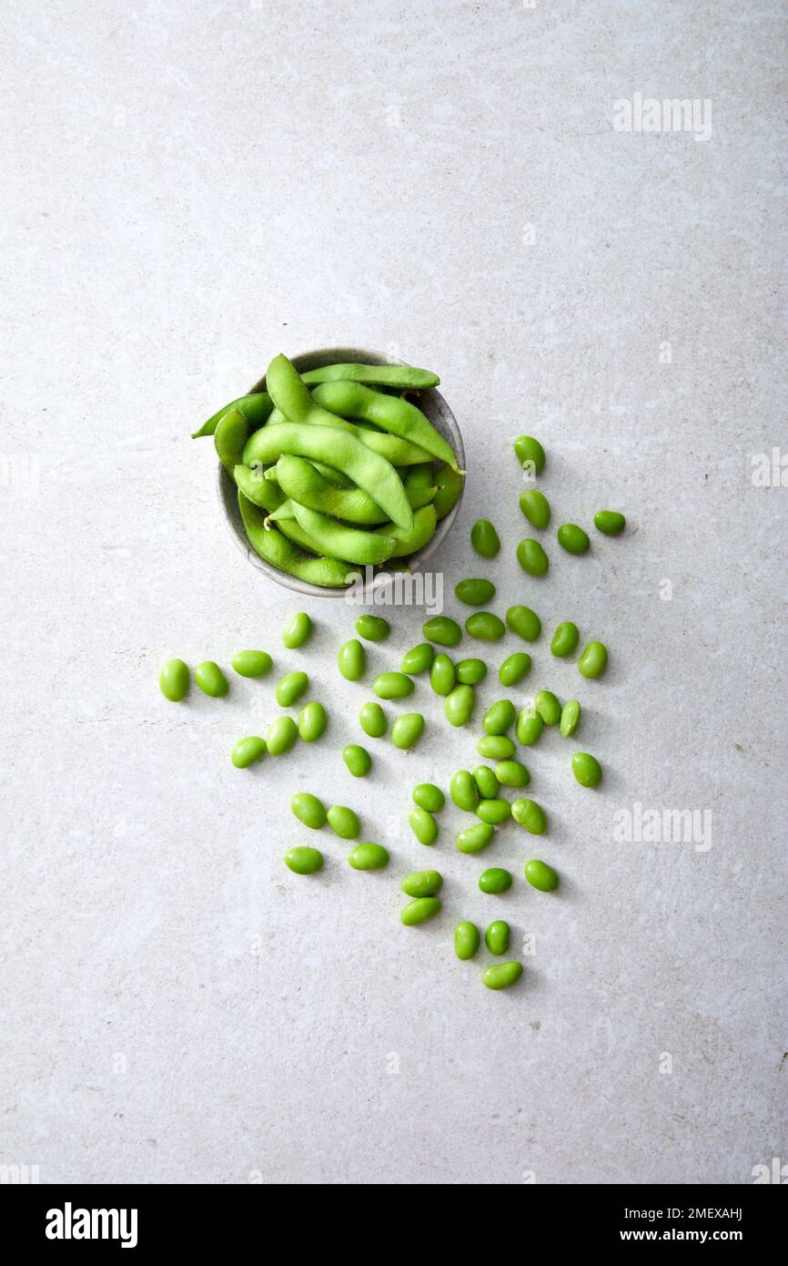 Remèdes naturels de ménopause photos graines de soja fraîches Banque D'Images