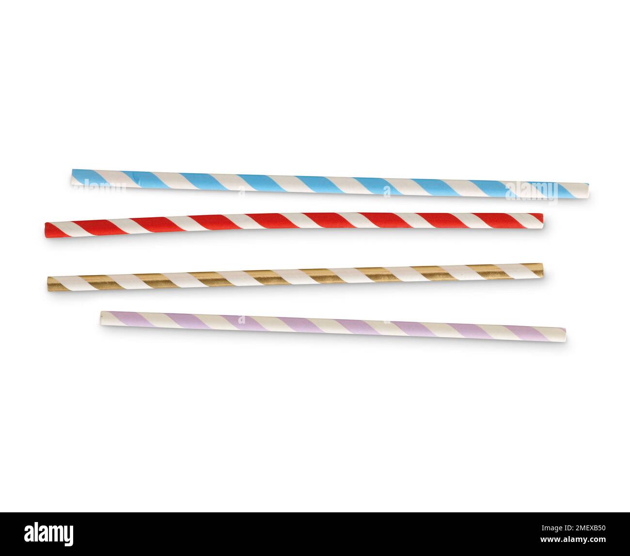 Pailles en papier à rayures Banque D'Images