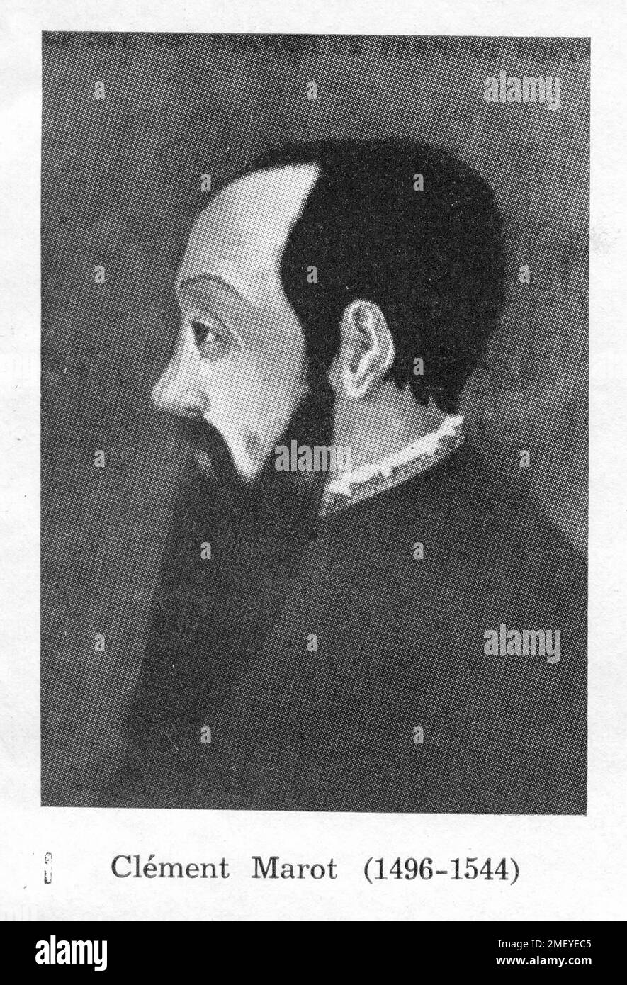 Vieux portrait de l'écrivain français Clement Marot Banque D'Images