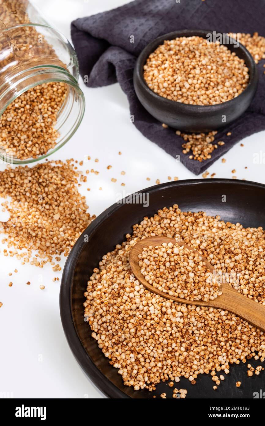 Céréales aliments sains - délicieux grains de quinoa saveur vanille Banque D'Images