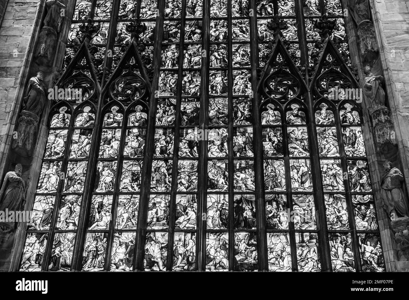 Medieval art stained glass Banque d'images noir et blanc Alamy