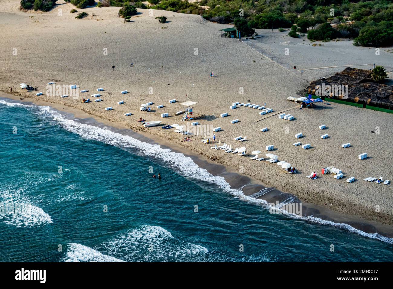 Vue aérienne de la plage de Patara, Turquie. Banque D'Images