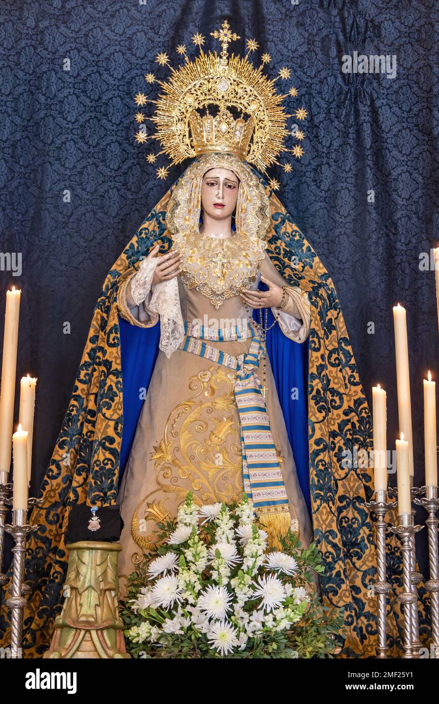 Image de notre Dame de la solitude (Nuestra Señora de la Soledad) à l'intérieur de l'Ermitage de la Soledad Banque D'Images