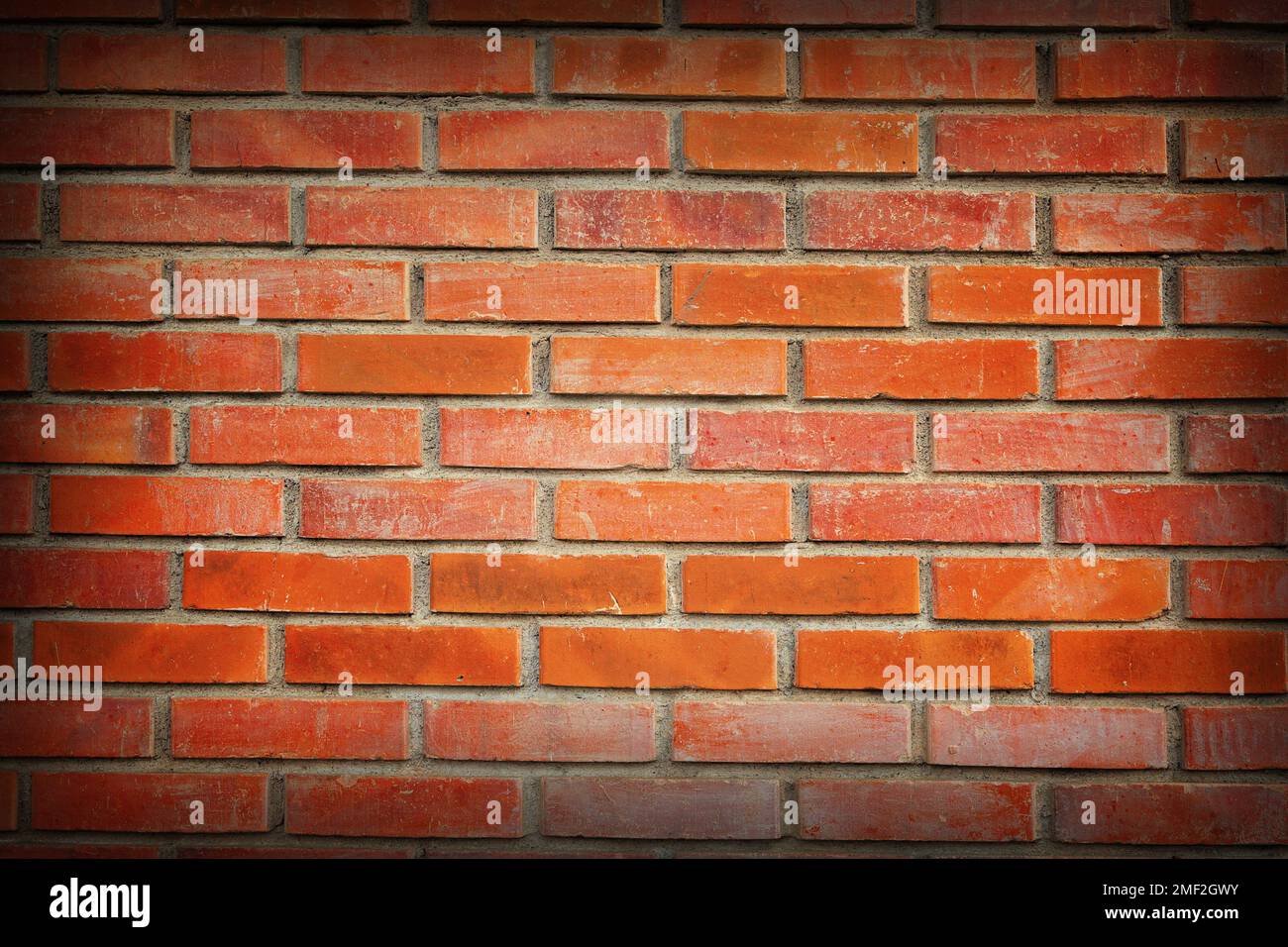 arrière-plan en brique rouge véritable ; ancienne texture de mur prête pour votre conception Banque D'Images