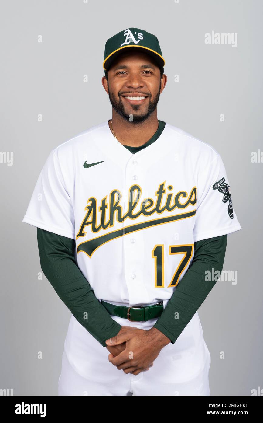 This is a 2021 photo of Elvis Andrus of the Oakland Athletics baseball  team. This image reflects the Oakland Athletics active roster as of Friday,  Feb. 26, 2021 when this image was