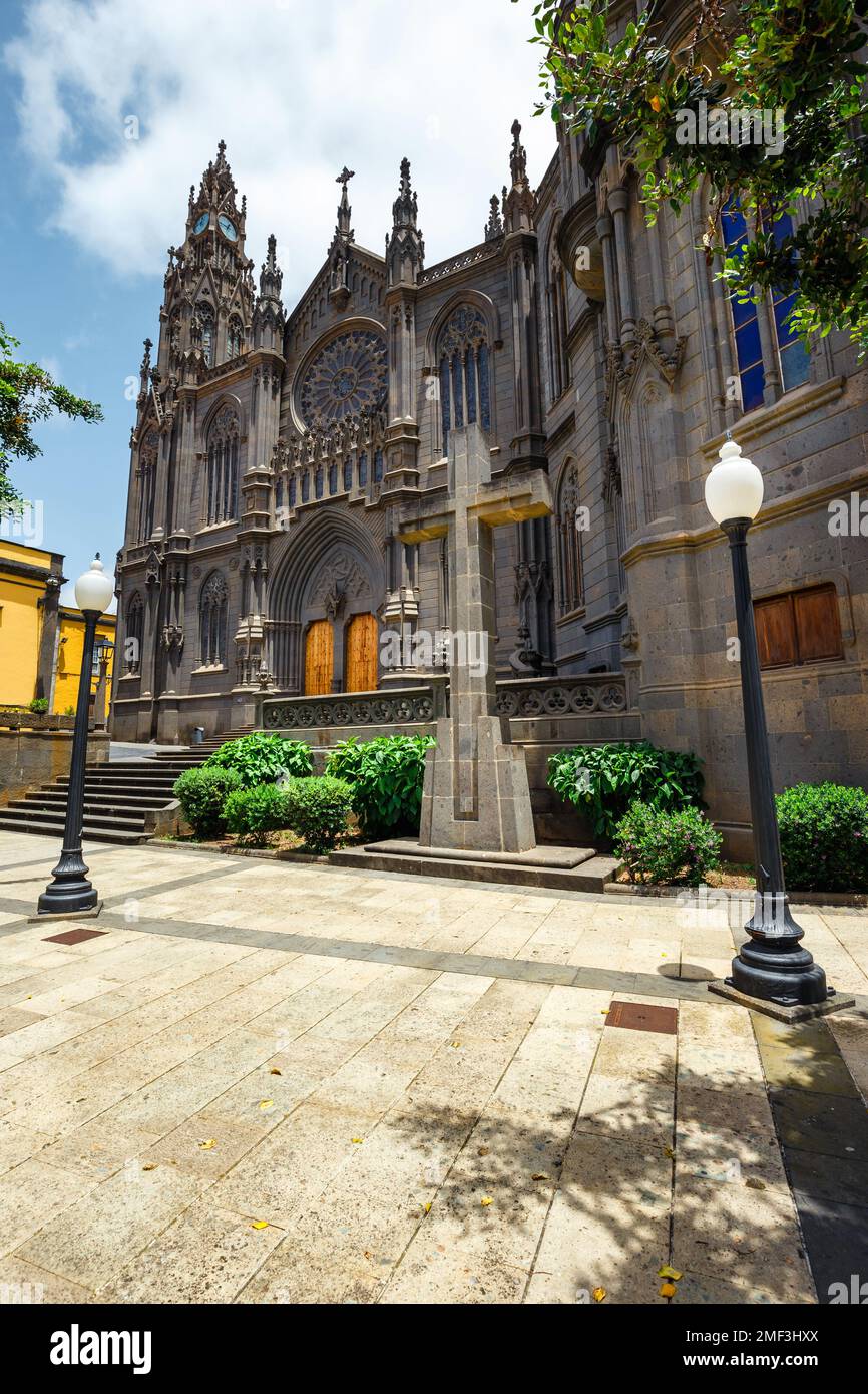 Église de San Juan Bautista, Cathédrale gothique d'Arucas, Grande Canarie, Espagne. Banque D'Images