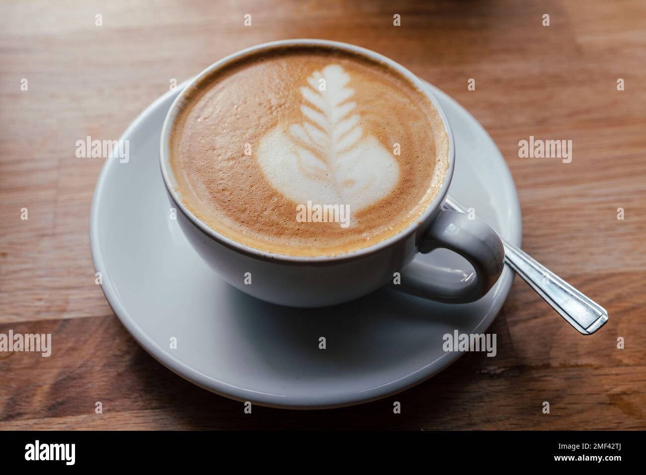 Café Blanc plat Banque D'Images