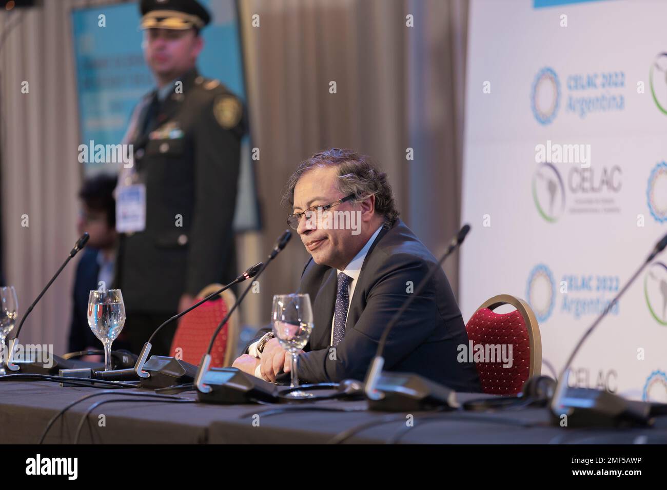 Buenos Aires, Argentine, 24th janvier 2023. Gustavo Petro, 42nd Président de la République de Colombie dans la Communauté des États d'Amérique latine et des Caraïbes (CELAC, dans son acronyme espagnol). (Crédit : Esteban Osorio/Alay Live News) Banque D'Images