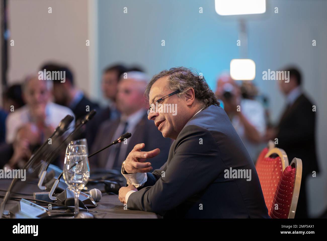 Buenos Aires, Argentine, 24th janvier 2023. Gustavo Petro, 42nd Président de la République de Colombie dans la Communauté des États d'Amérique latine et des Caraïbes (CELAC, dans son acronyme espagnol). (Crédit : Esteban Osorio/Alay Live News) Banque D'Images