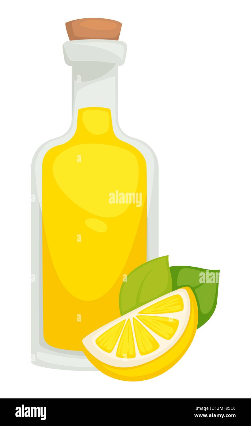 Limonade en bouteille boisson au citron boisson naturelle maison Illustration de Vecteur