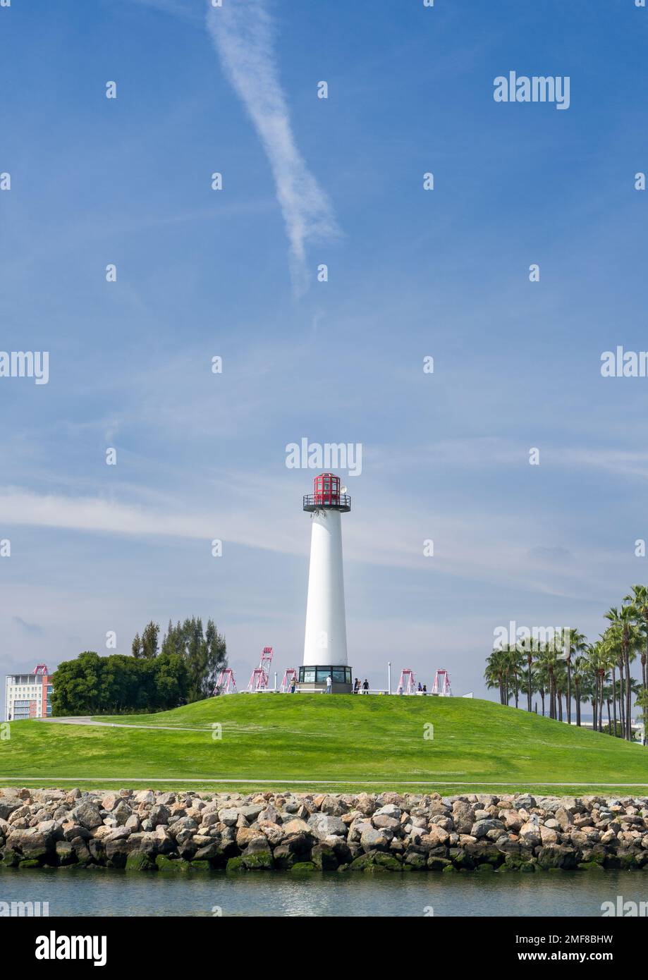Phare de long Beach Harbor au parc aquatique Shoreline à long Beach, Californie Banque D'Images