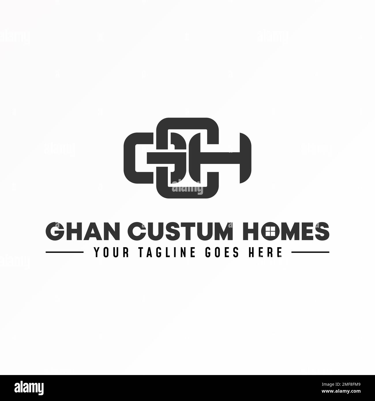 Lettre ou mot GCH sans serif police dans l'image connectée graphique icône logo design abstrait concept vecteur stock. symbole associé à l'initiale. Illustration de Vecteur