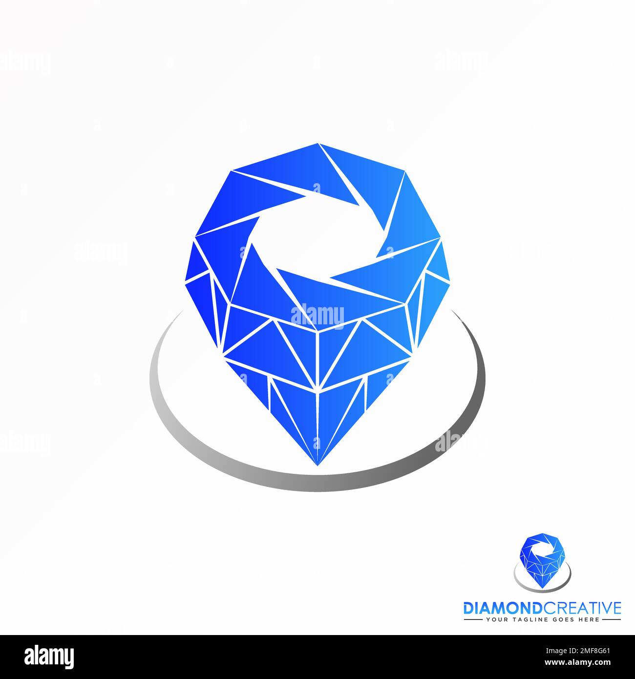 Diamant de coupe attrayant en 3D image graphique icône logo design abstrait concept vecteur stock. Peut être utilisé comme symbole lié à la photographie ou au bijou Illustration de Vecteur