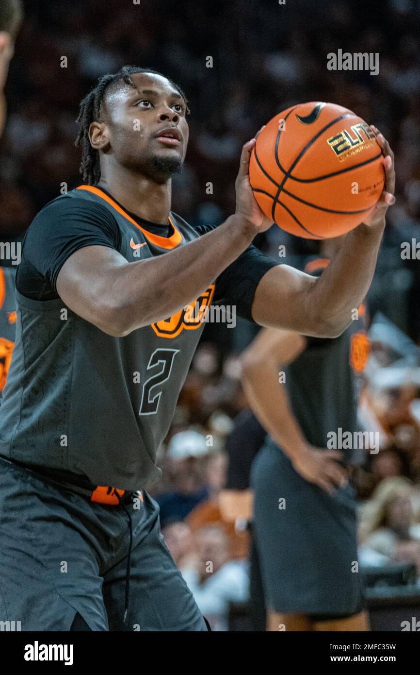 24 janvier 2023. Chris Harris Jr #2 des Oklahoma State Cowboys en action contre les Texas Longhorns au Moody Center. Le Texas bat l'État d'Oklahoma 89-75. Banque D'Images