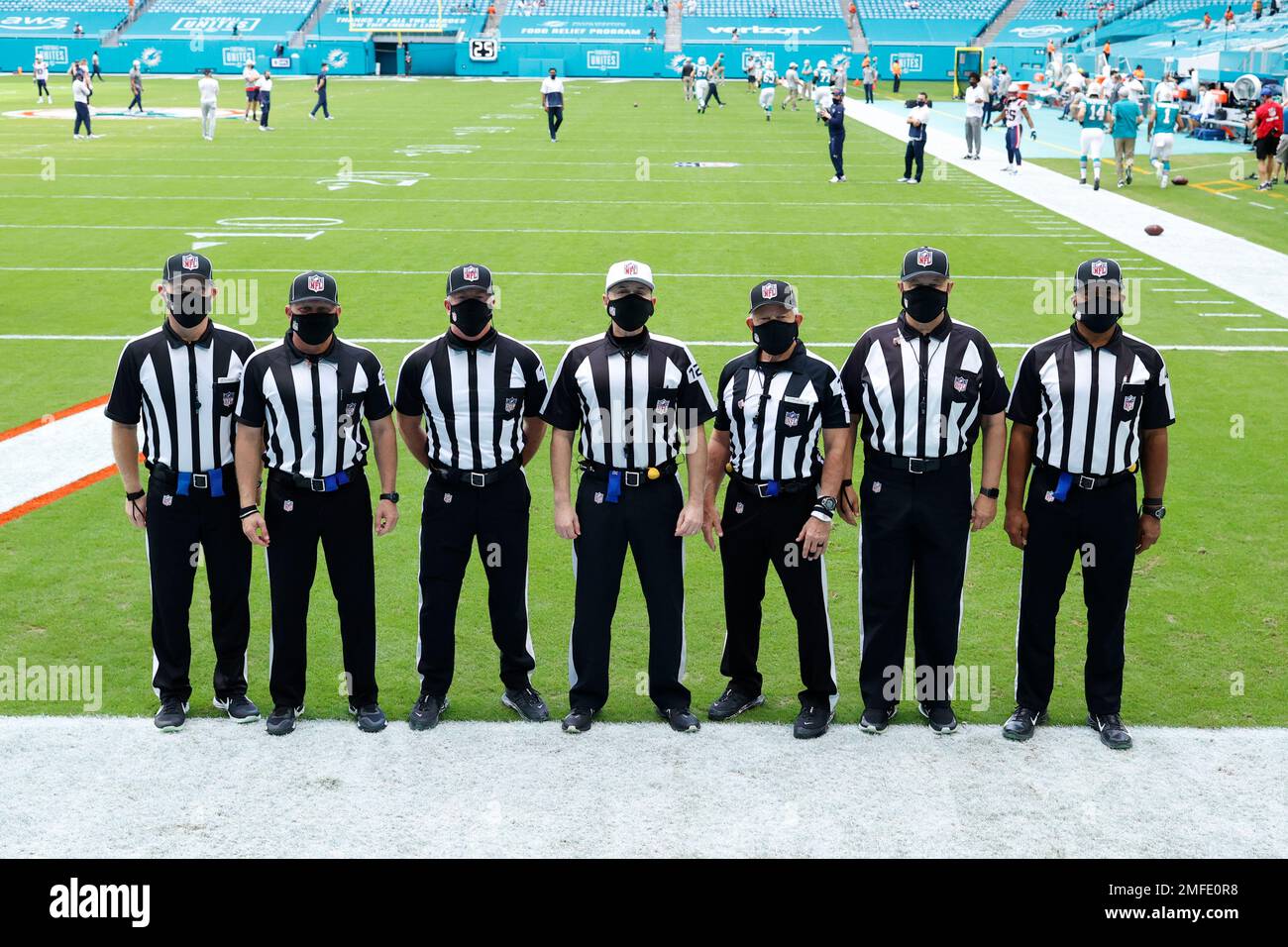 The NFL Officials Left To Right Referee Daniel Gallagher 85 Field The nfl officials left to right referee daniel gallagher 85 field