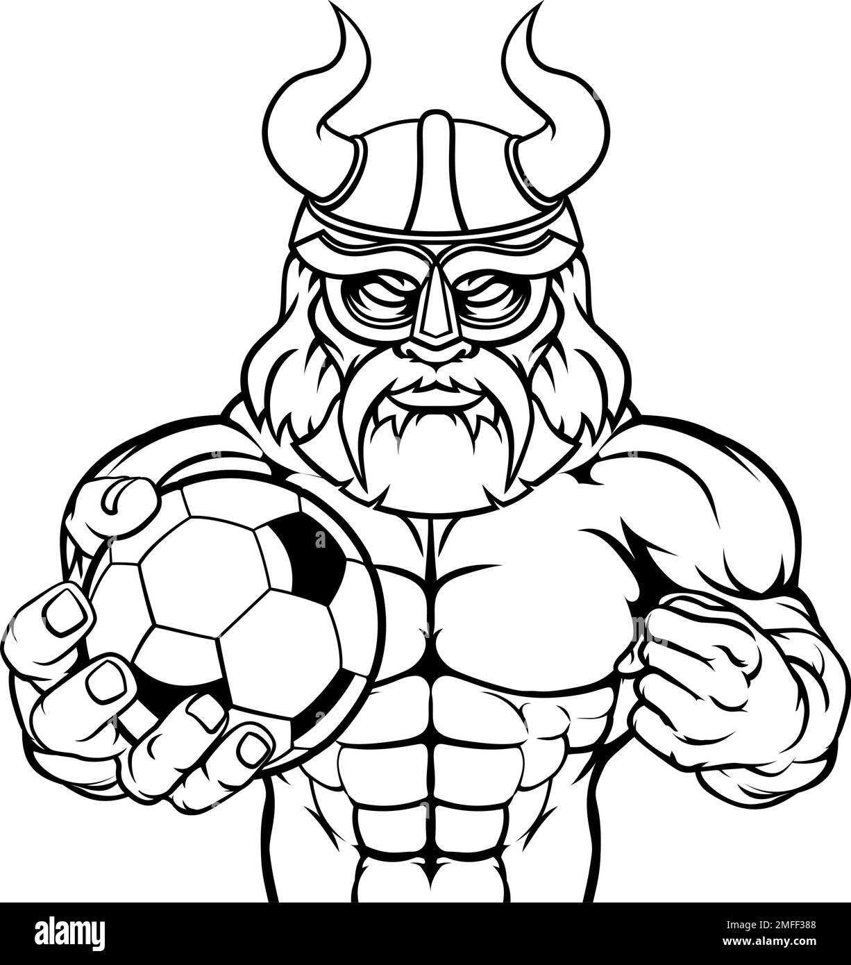 Sports Football Soccer Viking Mascot Illustration de Vecteur
