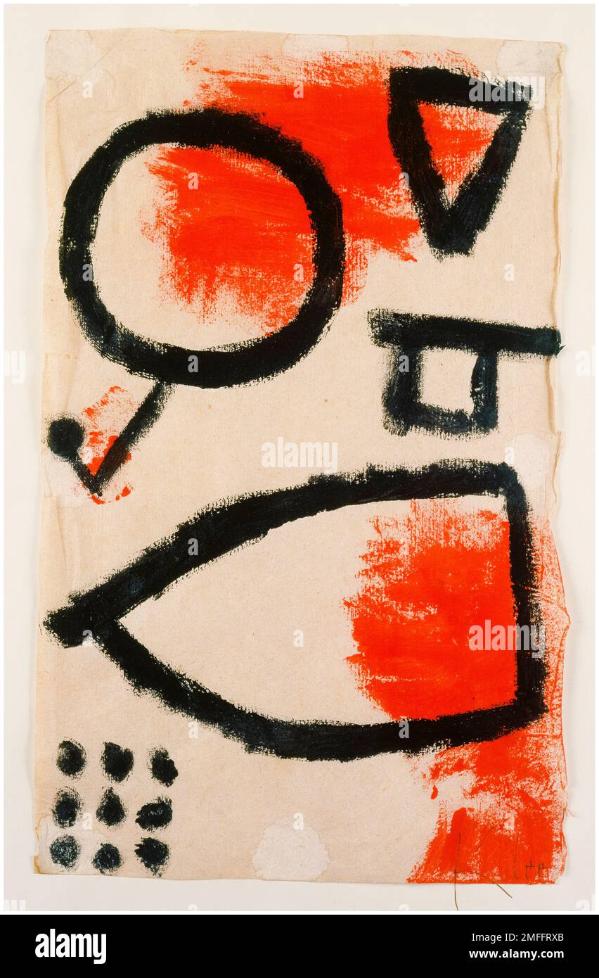 Paul Klee, alea jacta (la Die is Cast), peinture abstraite en pinceau et en pâte sur papier vélin fait main monté sur carton, 1940 Banque D'Images