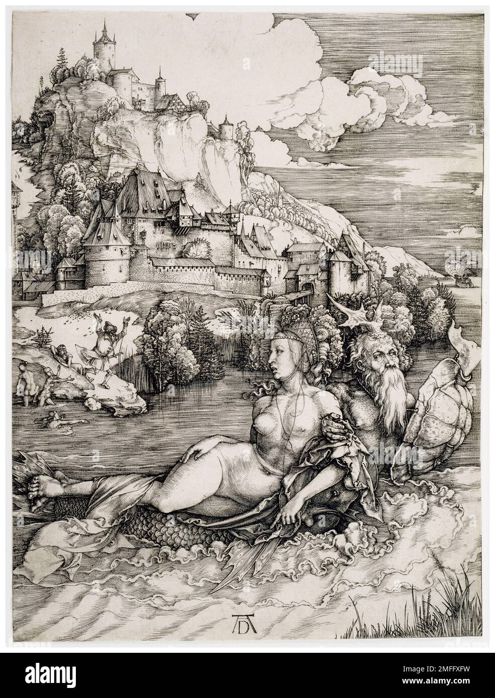 Albrecht Durer, The Sea Monster, gravure de plaques de copperplate, vers 1498 Banque D'Images