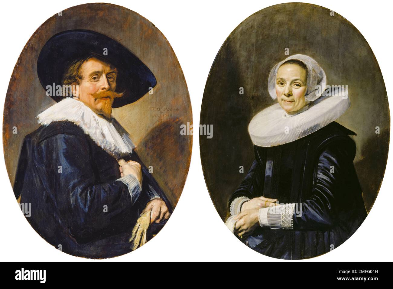Frans Hals, Portrait d'un homme et d'une femme (mari et femme), peinture à l'huile sur panneau, 1638 Banque D'Images Frans Hals, Portrait d'un homme et d'une femme (mari et femme), peinture à l'huile sur panneau, 1638 Banque D'Images