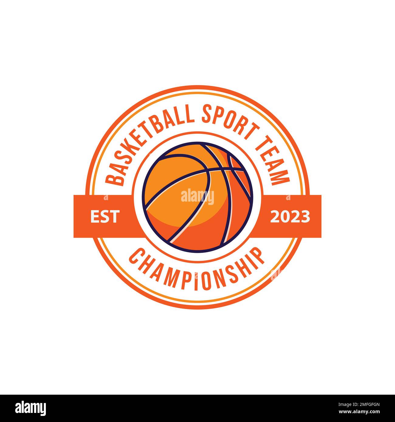 Image vectorielle du logo du club de basket-ball. Créateur du modèle de logo du club de basket-ball pour le vecteur de l'équipe sportive Illustration de Vecteur