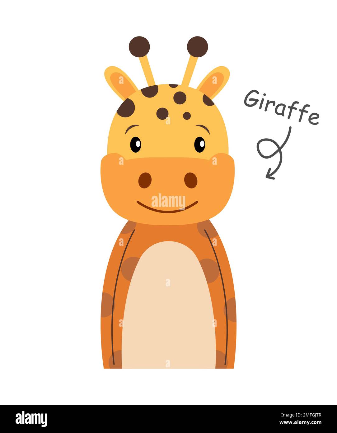 Girafe . Personnage de dessin animé . Vecteur . Illustration de Vecteur