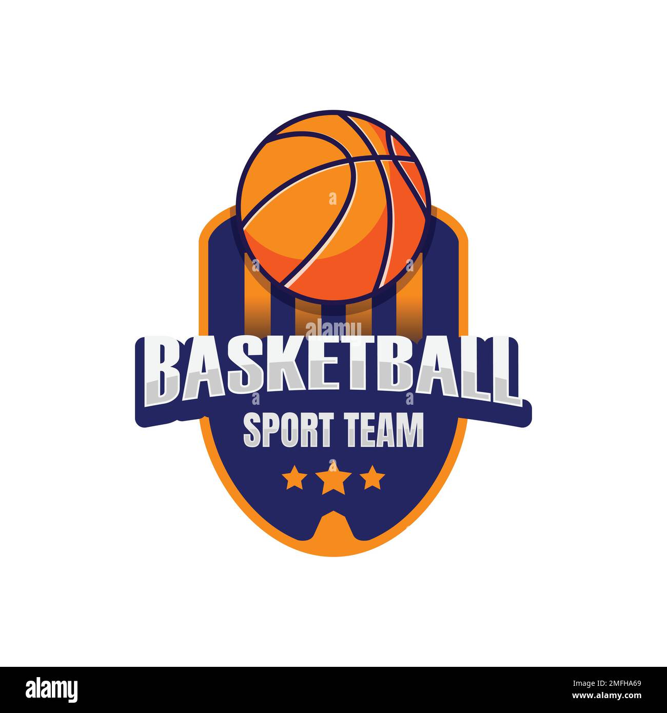 Image vectorielle du logo du club de basket-ball. Créateur du modèle de logo du club de basket-ball pour le vecteur de l'équipe sportive Illustration de Vecteur